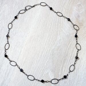 Elegant Silver Gray and Black Women's Necklace
